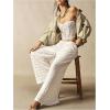 image:imageWomens Crochet Lace Pants Ruffle Layered Elastic Waist Mesh Bathing Suit Cover Up Beach PantsWhite Beige