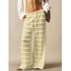 image:imageWomens Crochet Lace Pants Ruffle Layered Elastic Waist Mesh Bathing Suit Cover Up Beach PantsYellow