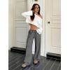 image:imageWomens Drawstring Waist Straight Streetwear Long Wide Leg Pants Casual Loose Baggy Workout Long Fall SweatpantsDark Grey