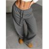 image:imageWomens Drawstring Waist Straight Streetwear Long Wide Leg Pants Casual Loose Baggy Workout Long Fall SweatpantsMedium Grey
