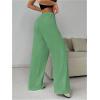 image:imageWomens Drawstring Waist Straight Streetwear Long Wide Leg Pants Casual Loose Baggy Workout Long Fall SweatpantsMint Green