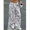 image:imageWomens Drawstring Waist Straight Streetwear Long Wide Leg Pants Casual Loose Baggy Workout Long Fall SweatpantsMulticolor