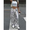 image:imageWomens Drawstring Waist Straight Streetwear Long Wide Leg Pants Casual Loose Baggy Workout Long Fall SweatpantsMulticolor