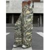image:imageWomens Drawstring Waist Straight Streetwear Long Wide Leg Pants Casual Loose Baggy Workout Long Fall SweatpantsMulticolor Camo