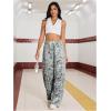 image:imageWomens Drawstring Waist Straight Streetwear Long Wide Leg Pants Casual Loose Baggy Workout Long Fall SweatpantsMulticolor Grey