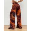 image:imageWomens Drawstring Waist Straight Streetwear Long Wide Leg Pants Casual Loose Baggy Workout Long Fall SweatpantsOrange Black