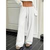 image:imageWomens Drawstring Waist Straight Streetwear Long Wide Leg Pants Casual Loose Baggy Workout Long Fall SweatpantsPlain Grey