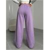 image:imageWomens Drawstring Waist Straight Streetwear Long Wide Leg Pants Casual Loose Baggy Workout Long Fall SweatpantsPure Purple