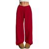 image:imageWomens Drawstring Waist Straight Streetwear Long Wide Leg Pants Casual Loose Baggy Workout Long Fall SweatpantsRed