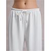 image:imageWomens Drawstring Waist Straight Streetwear Long Wide Leg Pants Casual Loose Baggy Workout Long Fall SweatpantsSweatpant White and Pink