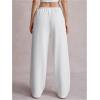 image:imageWomens Drawstring Waist Straight Streetwear Long Wide Leg Pants Casual Loose Baggy Workout Long Fall SweatpantsSweatpant White and Pink