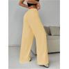 image:imageWomens Drawstring Waist Straight Streetwear Long Wide Leg Pants Casual Loose Baggy Workout Long Fall SweatpantsYellow