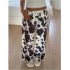 image:imageWomens High Waisted Wide Leg Pants Casual Cow Graphic Baggy Pajama Pants TrousersMulticolor
