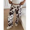 image:imageWomens High Waisted Wide Leg Pants Casual Cow Graphic Baggy Pajama Pants TrousersMulticolor