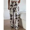 image:imageWomens High Waisted Wide Leg Pants Casual Cow Graphic Baggy Pajama Pants TrousersMulticolor