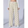 image:imageWomens Leopard Print Wide Leg Pants Patched Elastic Waist Casual Loose TrousersBeige