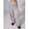 image:imageWomens Leopard Print Wide Leg Pants Patched Elastic Waist Casual Loose TrousersLight Grey