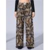 image:imageWomens Leopard Print Wide Leg Pants Patched Elastic Waist Casual Loose TrousersMulticolor
