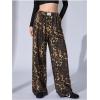 image:imageWomens Leopard Print Wide Leg Pants Patched Elastic Waist Casual Loose TrousersMulticolor Cheetah