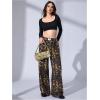 image:imageWomens Leopard Print Wide Leg Pants Patched Elastic Waist Casual Loose TrousersMulticolor Cheetah