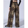 image:imageWomens Leopard Print Wide Leg Pants Patched Elastic Waist Casual Loose TrousersMulticolor Cheetah