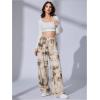 image:imageWomens Leopard Print Wide Leg Pants Patched Elastic Waist Casual Loose TrousersMulticolor Leo