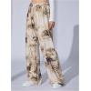image:imageWomens Leopard Print Wide Leg Pants Patched Elastic Waist Casual Loose TrousersMulticolor Leo
