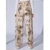 image:imageWomens Leopard Print Wide Leg Pants Patched Elastic Waist Casual Loose TrousersMulticolor Leo