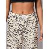 image:imageWomens Leopard Print Wide Leg Pants Patched Elastic Waist Casual Loose TrousersMulticolor Striped