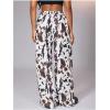 image:imageWomens Leopard Print Wide Leg Pants Patched Elastic Waist Casual Loose TrousersMulticolor White