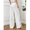 image:imageWomens Linen Pants Wide Leg Light Weight Drawstring Waist Swimsuit Cover Ups Beach PantsWhite