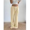 image:imageWomens Number Embroidery Sweatpants Wide Leg Pants Athletic Pants Casual Sports TrousersApricot