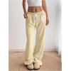 image:imageWomens Number Embroidery Sweatpants Wide Leg Pants Athletic Pants Casual Sports TrousersApricot