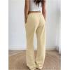 image:imageWomens Number Embroidery Sweatpants Wide Leg Pants Athletic Pants Casual Sports TrousersApricot