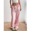 image:imageWomens Number Embroidery Sweatpants Wide Leg Pants Athletic Pants Casual Sports TrousersPink