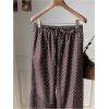 image:imageWomens Polka Dots Wide Leg Pants Drawstring High Waisted Baggy Pants Casual TrousersCoffee Brown