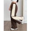 image:imageWomens Striped Side Streetwear Pants Wide Leg Button Front Casual TrousersMulticolor