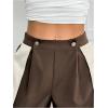 image:imageWomens Striped Side Streetwear Pants Wide Leg Button Front Casual TrousersMulticolor