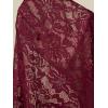 image:imageWomens Y2K Floral Lace See Through Pants Sheer Straight Leg Long Pants Club WearBurgundy