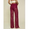 image:imageWomens Y2K Floral Lace See Through Pants Sheer Straight Leg Long Pants Club WearBurgundy