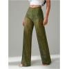 image:imageWomens Y2K Floral Lace See Through Pants Sheer Straight Leg Long Pants Club WearGreen