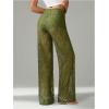 image:imageWomens Y2K Floral Lace See Through Pants Sheer Straight Leg Long Pants Club WearGreen