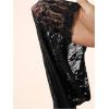 image:imageWomens Y2K Floral Lace See Through Pants Sheer Straight Leg Long Pants Club WearLace Black