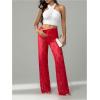 image:imageWomens Y2K Floral Lace See Through Pants Sheer Straight Leg Long Pants Club WearRed