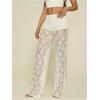 image:imageWomens Y2K Floral Lace See Through Pants Sheer Straight Leg Long Pants Club WearWhite