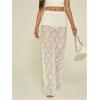 image:imageWomens Y2K Floral Lace See Through Pants Sheer Straight Leg Long Pants Club WearWhite