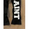 image:imageWomens Y2K Retro Letter Graphic Sweatpants Elastic Waist Wide Leg Drippy Pants Trousers StreetwearBlack