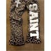 image:imageWomens Y2K Retro Letter Graphic Sweatpants Elastic Waist Wide Leg Drippy Pants Trousers StreetwearBrown Pattern