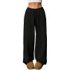 image:imageWomens Baggy Sweatpants Drawstring Waist Wide Leg Pants Athletic Running Track Sweat Pants JoggersBlack
