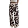 image:imageWomens High Waisted Wide Leg Pants Casual Cow Graphic Baggy Pajama Pants TrousersMulticolor